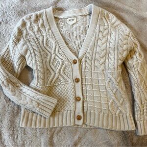 AE77 Women's Cream Cashmere Cardigan